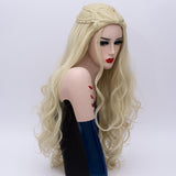 Curly Wigs Cosplay Synthetic Blonde Braided