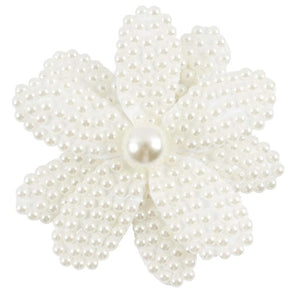White Pearl Hair Bows With Hair Clips