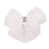 White Pearl Hair Bows With Hair Clips
