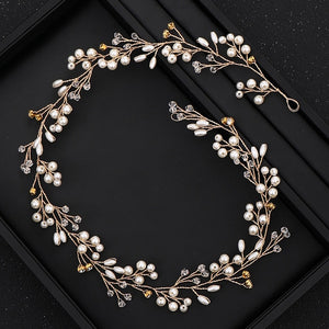 Wedding Headband Pearl Crystal Bridal Hair