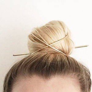 Metal Gold Filled X Shaped Bun Holder