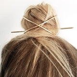 Metal Gold Filled X Shaped Bun Holder