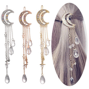 Elegant Women Lady Moon Rhinestone