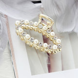 Claw Geometric Imitation Pearl Hairpin