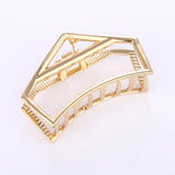 Claw Geometric Imitation Pearl Hairpin