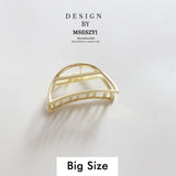 Claw Geometric Imitation Pearl Hairpin