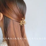 Claw Geometric Imitation Pearl Hairpin